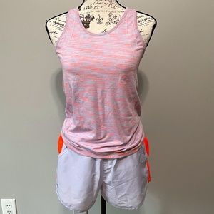 Under Armour Tank & Shorts Size Small Lavender/Orange
